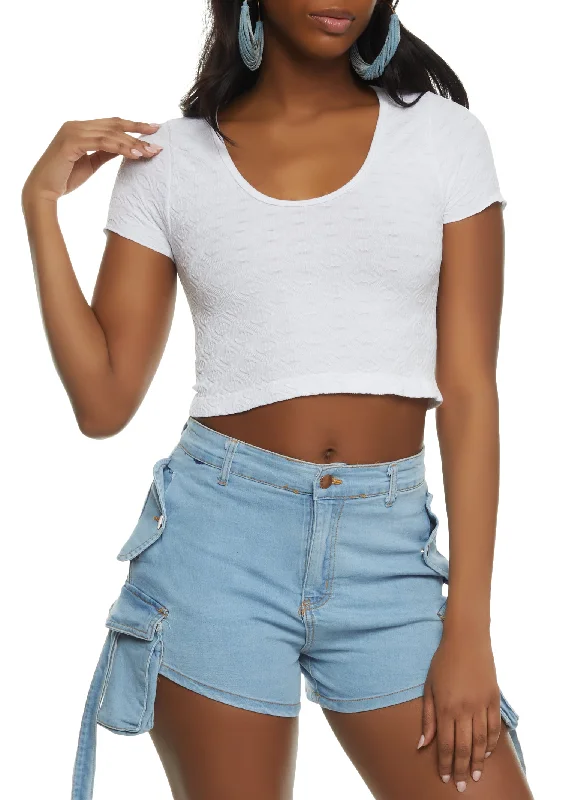 Seamless Textured Knit Crop Top