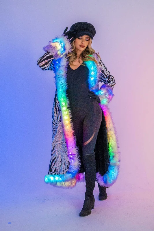 Women's LED Sequin Temptress Coat in ""Black Lilac""