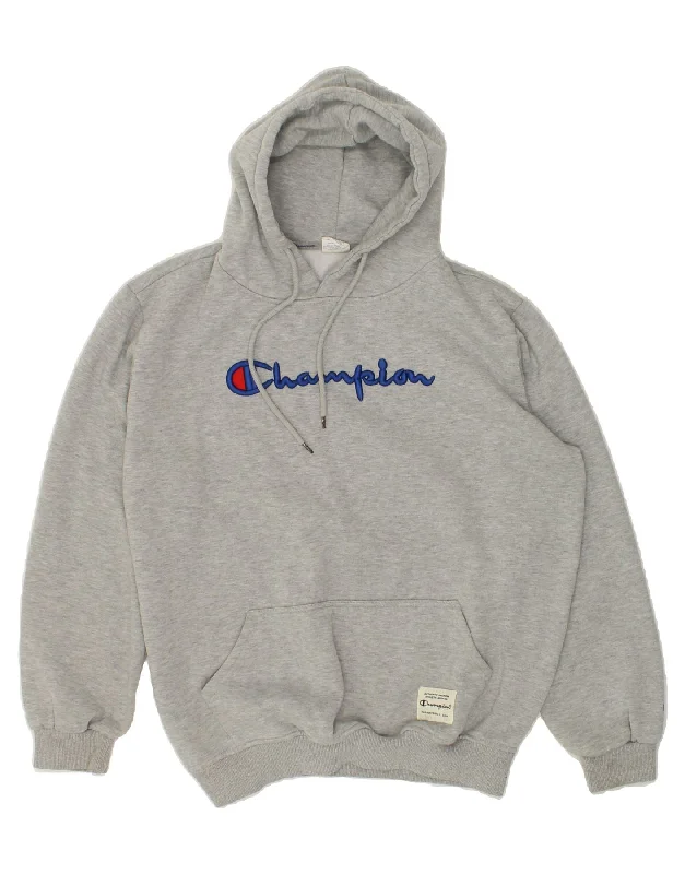 CHAMPION Mens Graphic Hoodie Jumper XL Grey