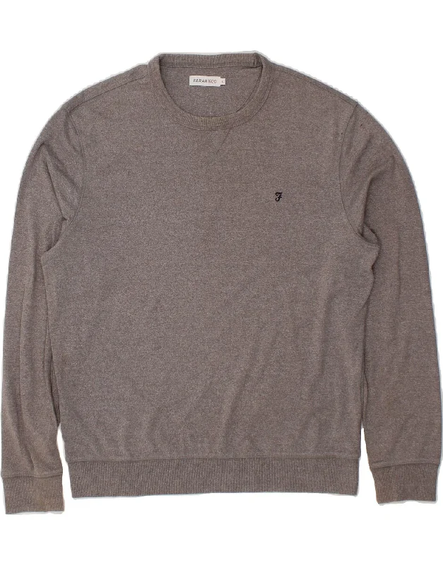 FARAH Mens Sweatshirt Jumper Large Grey Cotton