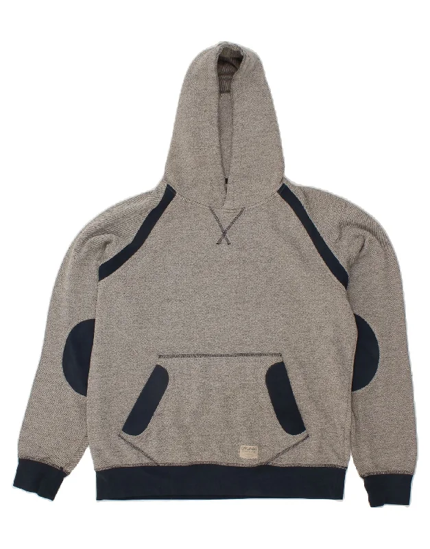 JACK & JONES Mens Hoodie Jumper XL Grey Colourblock