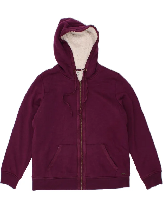 ORVIS Womens Zip Hoodie Sweater Large Purple Cotton